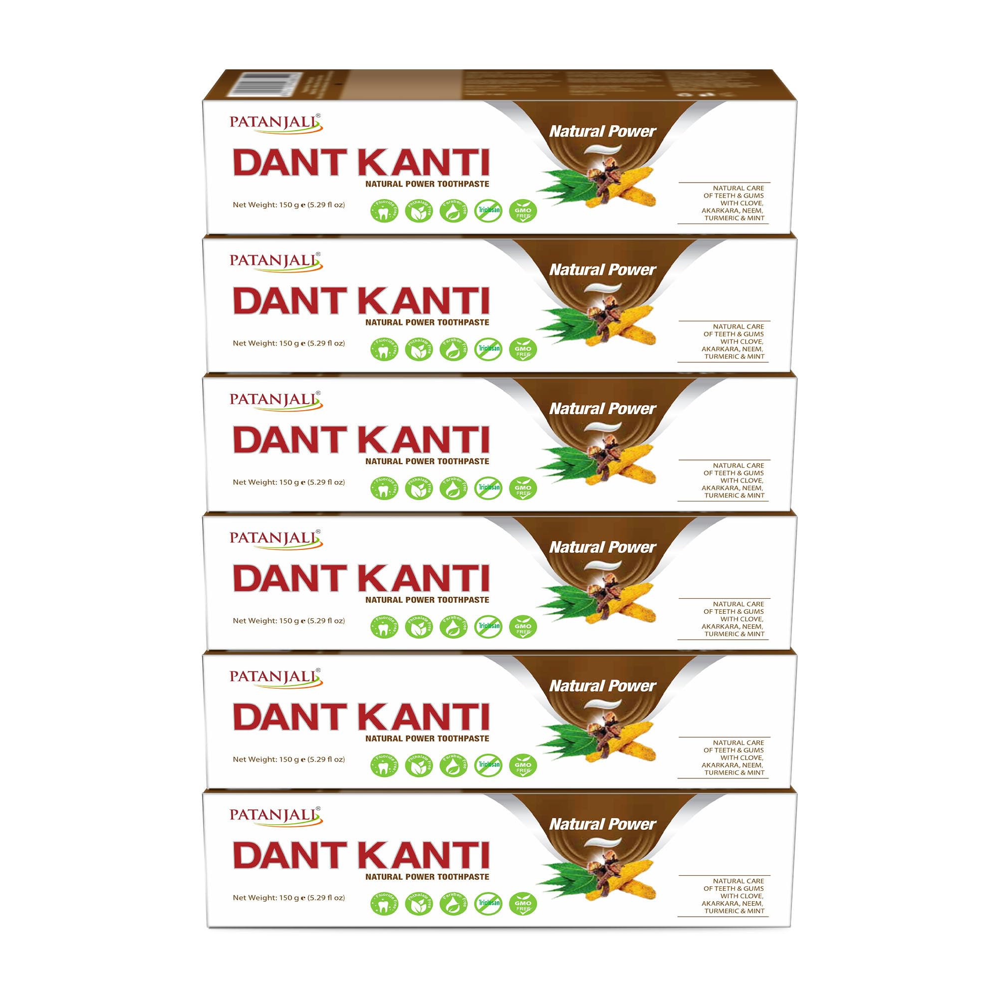 Patanjali Dant Kanti - tube pâte dentifrice naturelle, fraîcheur herbacée.