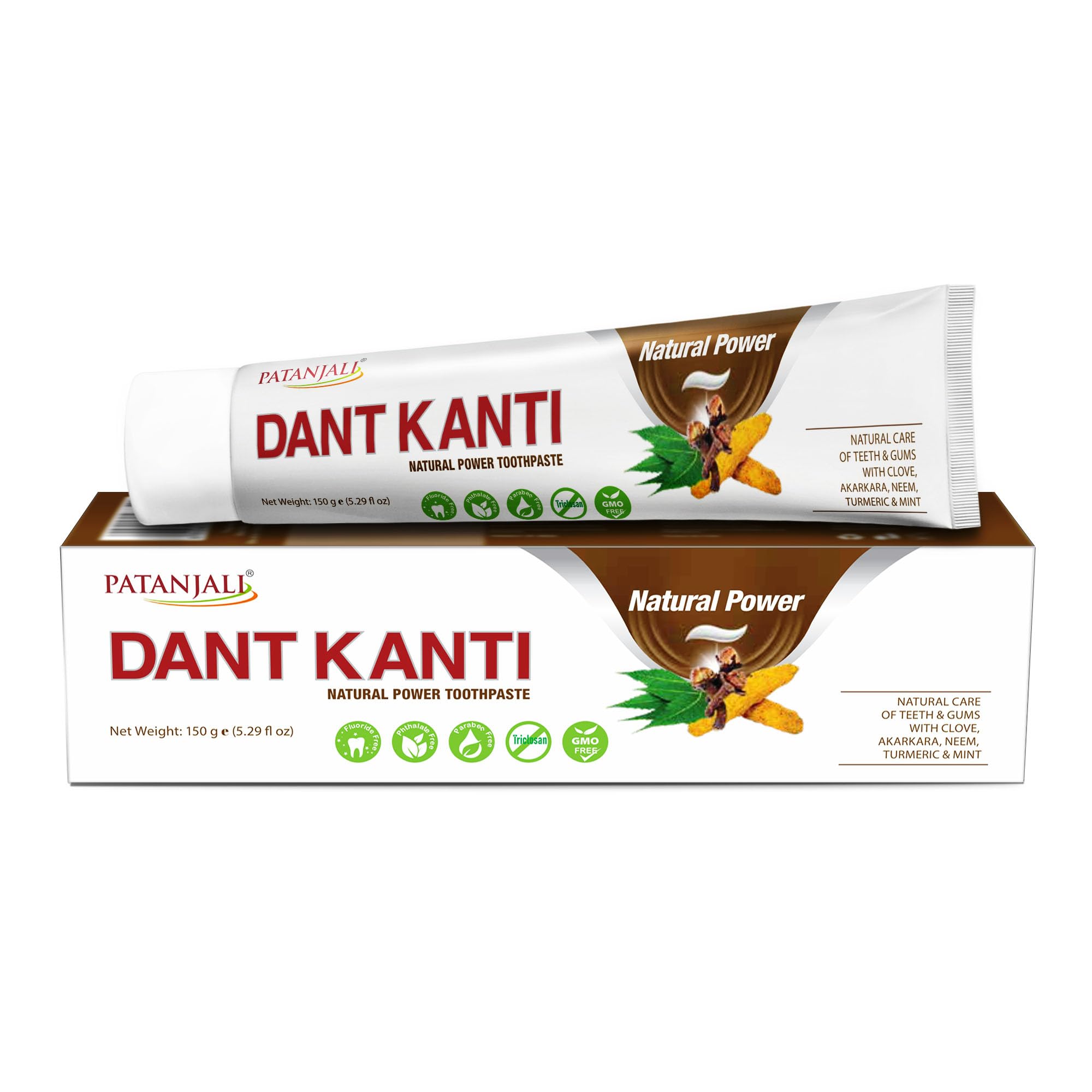 Patanjali Dant Kanti - emballage nouveau 150 g, pratique pour l’usage quotidien.