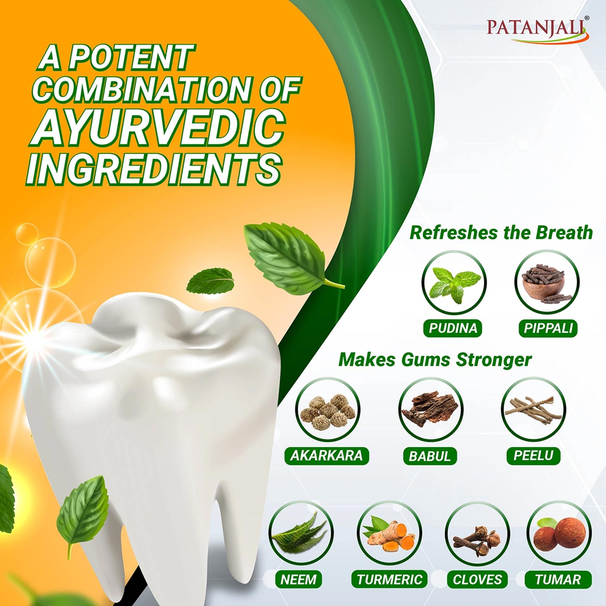 Patanjali Dant Kanti – propreté de la bouche avec une sensation de netteté.