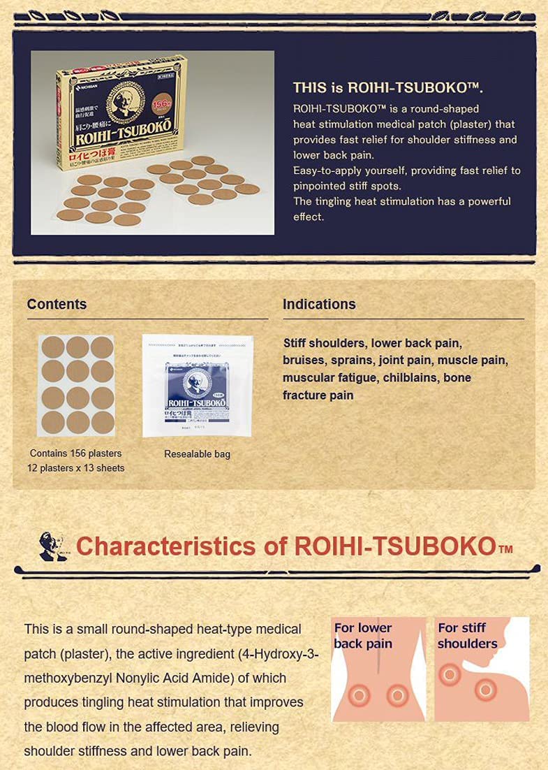 Patch Roihi Tsuboko sur les tempes, utilisation rapide lors d'efforts.