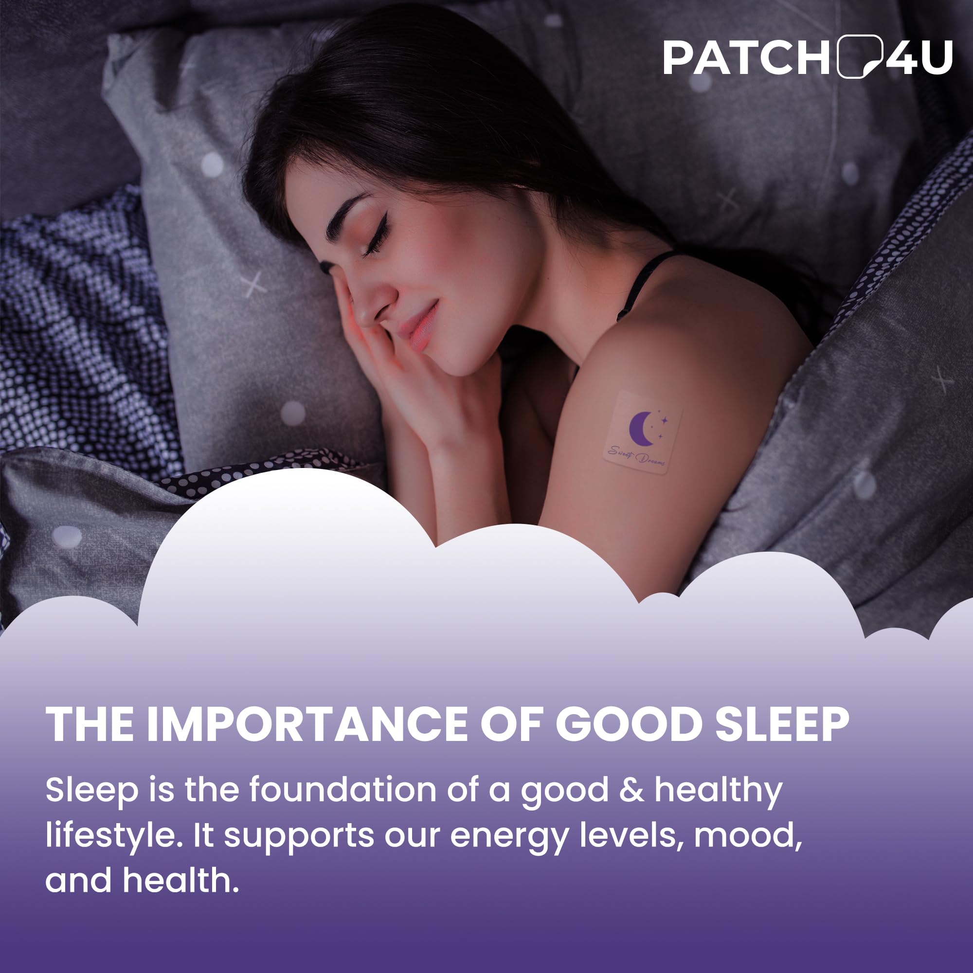 Patch4U Sleep Patch : utilisation avant le coucher pour une transition sereine vers le sommeil.