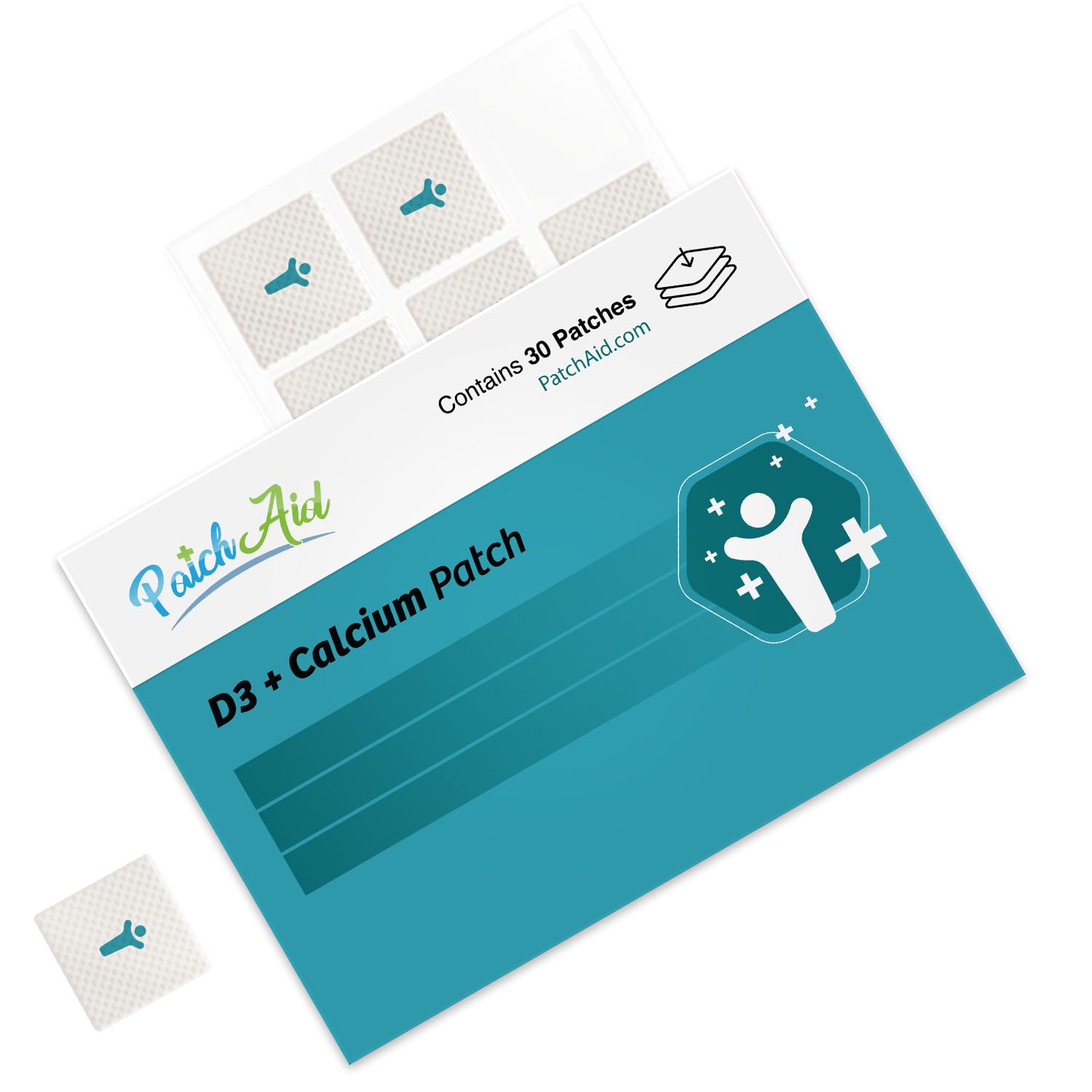 PatchAid D3/ Calcium Plus: patch sur le bras, discret et facile à porter.