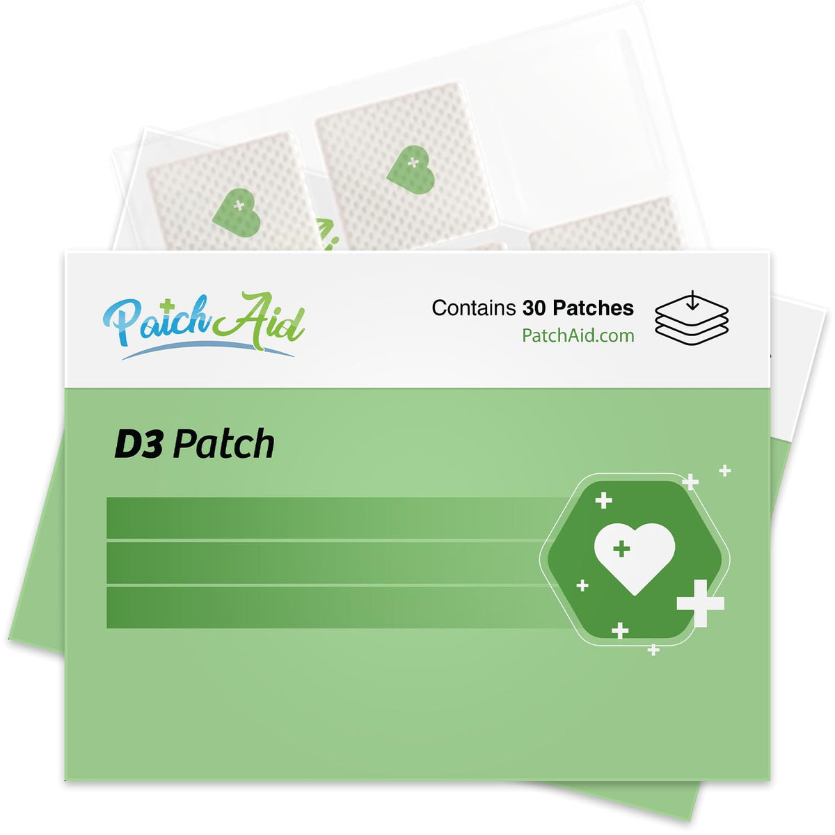 PatchAid D3 : emballage clair et facile à ouvrir, prêt pour utilisation.