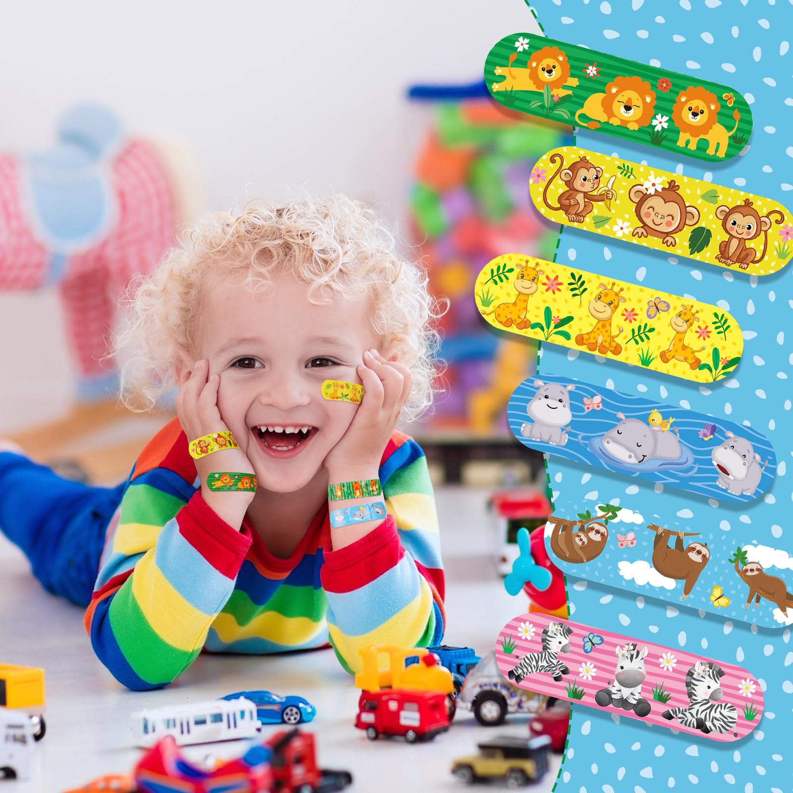 Bandages Patelai enfants colorés et vifs pour couvrir et égayer les bobos