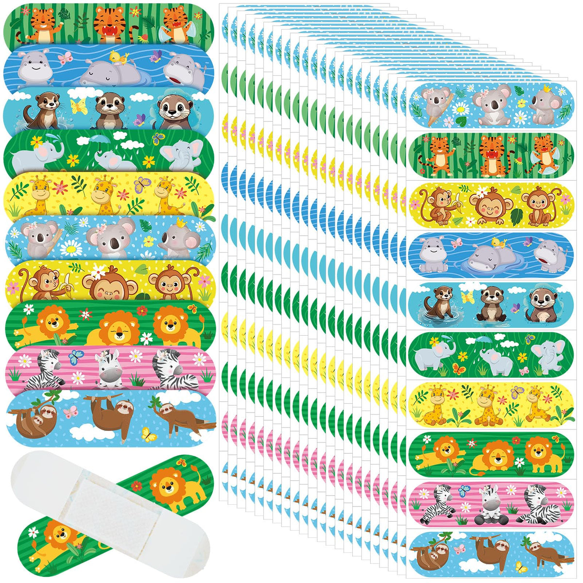 Bandages Patelai pour enfants avec motifs animaux colorés idéaux pour les petites blessures