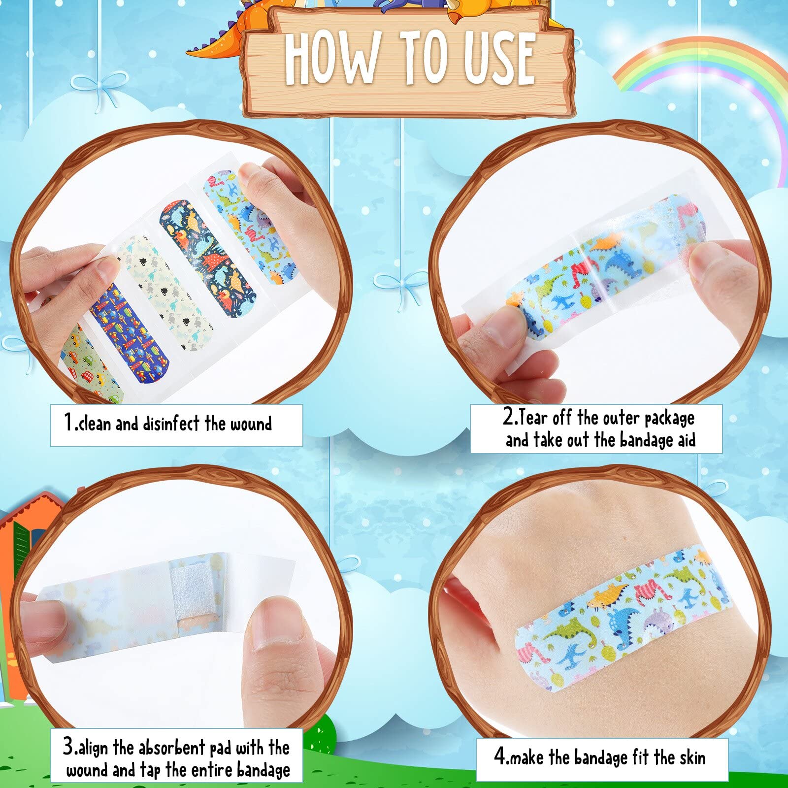Bandages Patelai motifs ludiques, aident à apaiser l inquiétude des enfants.