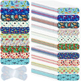 Bandages Patelai pour enfants avec motif dinosaure, faciles à poser pour petites coupures.