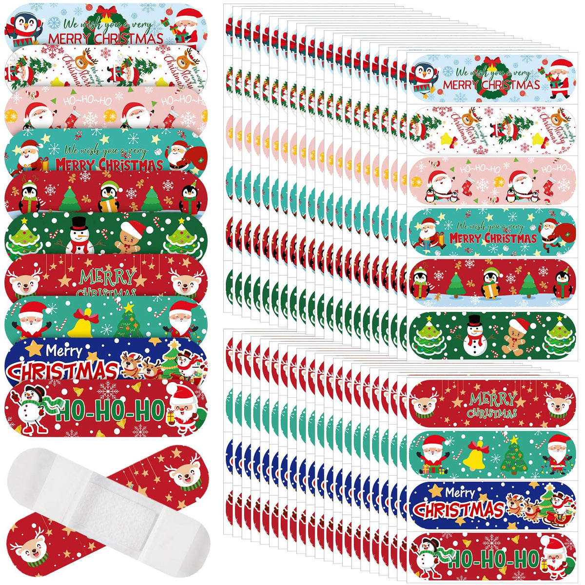 Pansements Patelai Noël pour enfants, motifs cartoon, protection rapide des petites coupures mineures
