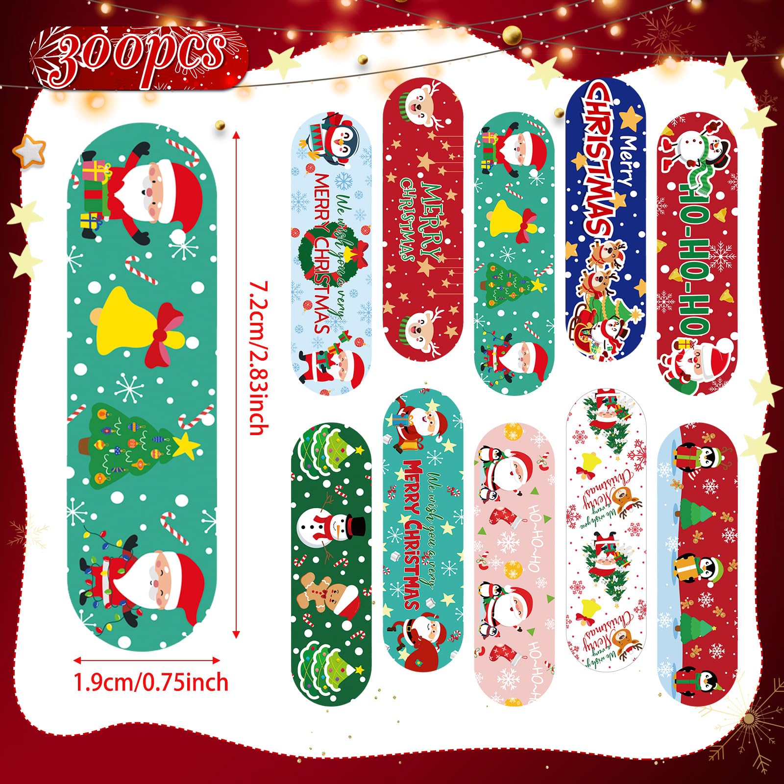 Pansements Patelai Noël enfants, design amusant, idéal pour rassurer après une égratignure