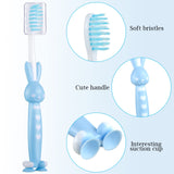 Brosse Patelai enfant Ourse jaune, rangement vertical pratique avec ventouse.