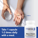 Patient One Meso-Z Vision: fiche composition lutéine et meso-zéaxanthine, soutien potentiel de l'acuité visuelle.