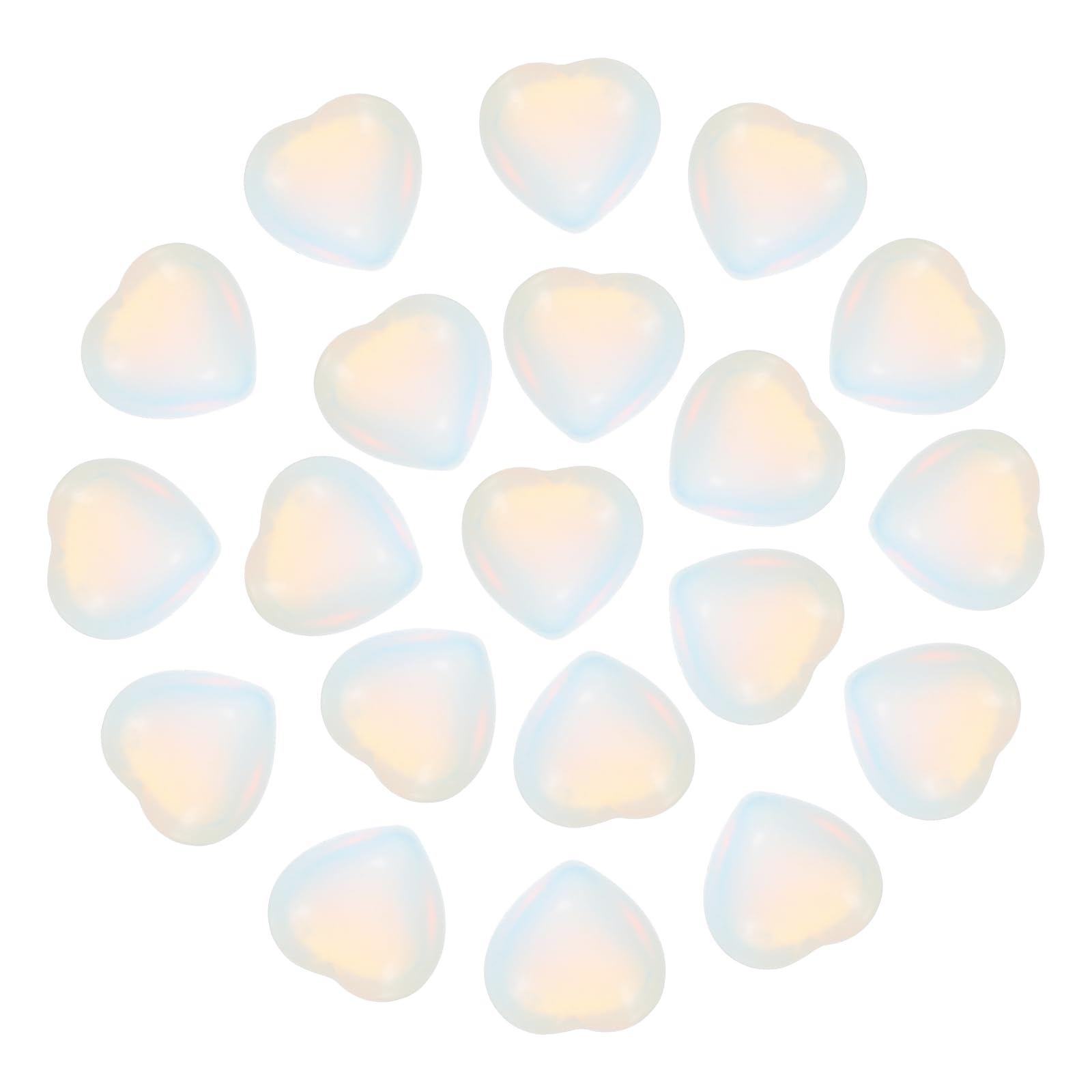 PATIKIL cœur cristal opalite — 20 pièces, parfaites pour la méditation et la détente