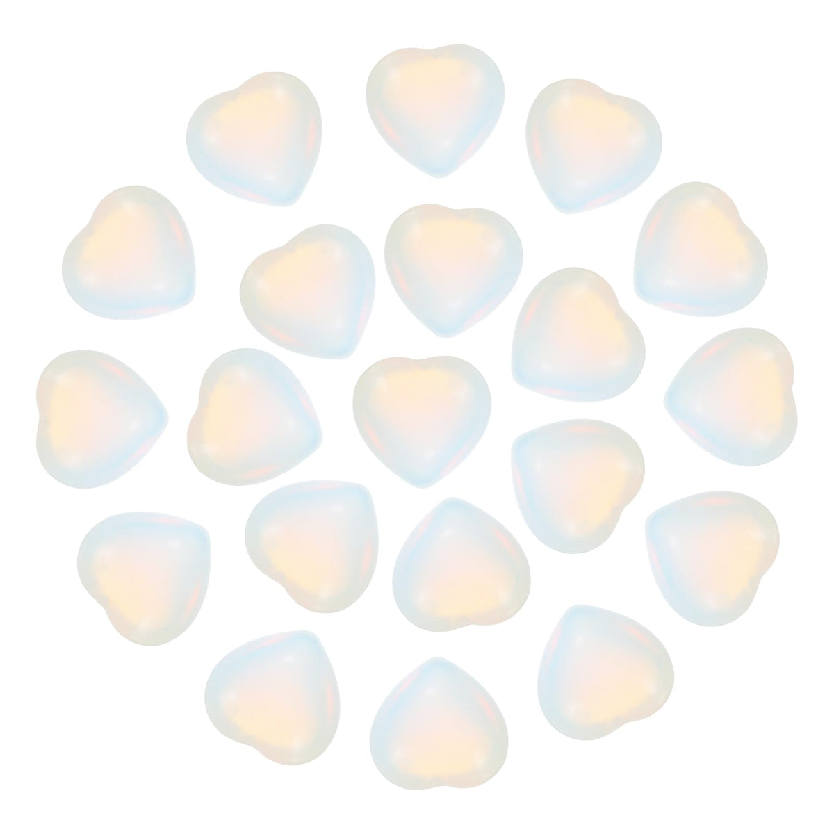 PATIKIL cœur cristal opalite — 20 pièces, parfaites pour la méditation et la détente