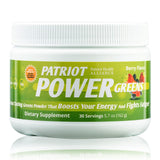 Patriot Power Greens avec cuillère-doseuse pour dosages précis et énergie durable.