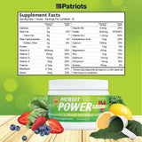 Pot dosage Patriot Power Greens facilitant des portions régulières.