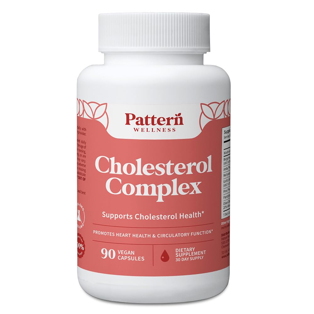 Pattern Wellness Cholesterol Complex – bouteille translucide, soutien potentiel au bien‑être général.