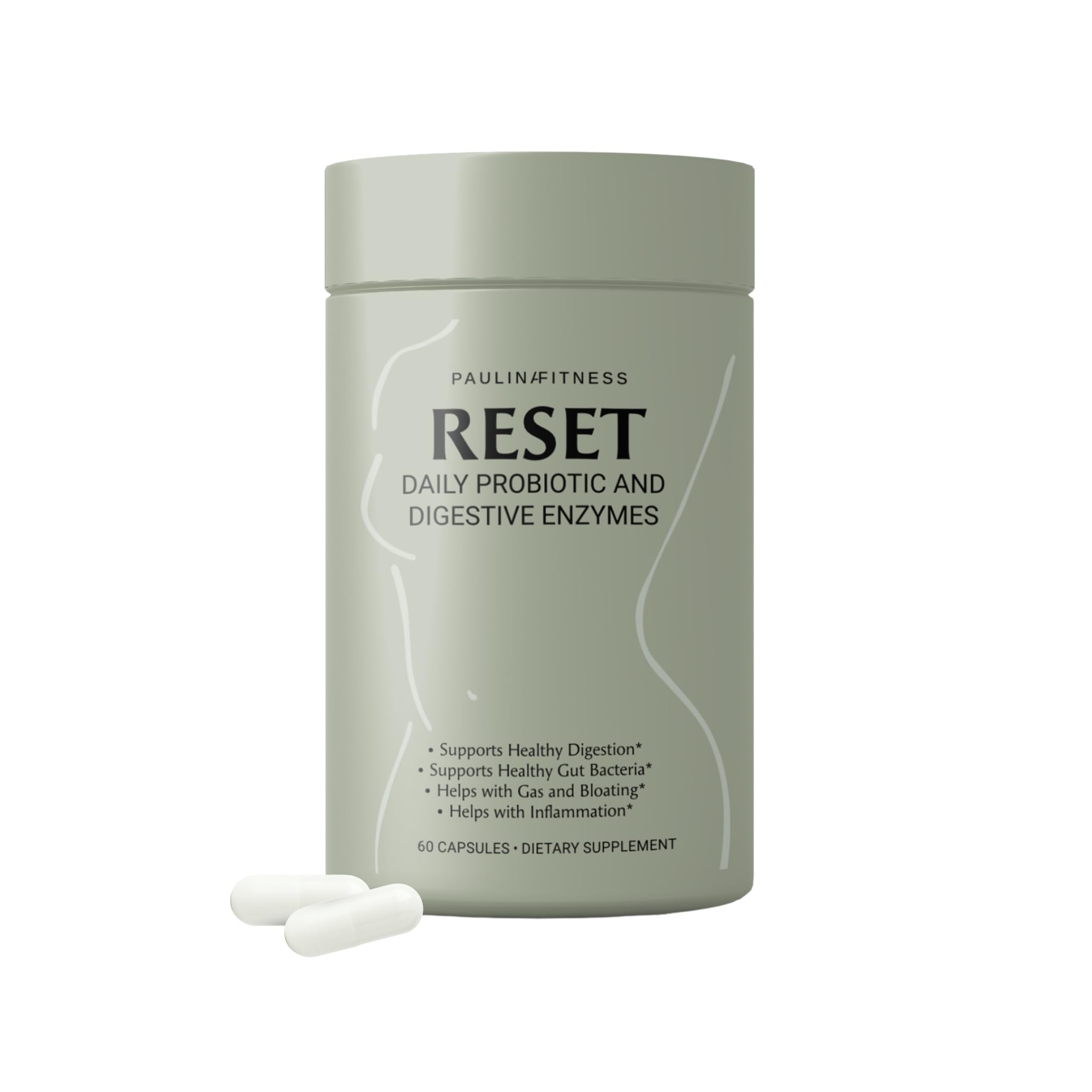 Paulina FITNESS Reset Daily: flacon et capsules, soutien digestif quotidien