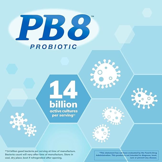 PB8 Probiotic – Sans lait, sans gluten, sans soja pour une tolérance accrue.