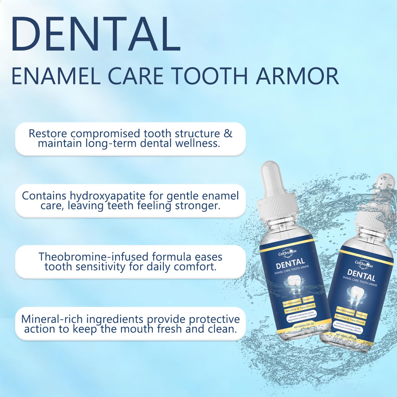 PBZPBZ Armure Dentaire Liquide – application ciblée sur les dents après brossage.