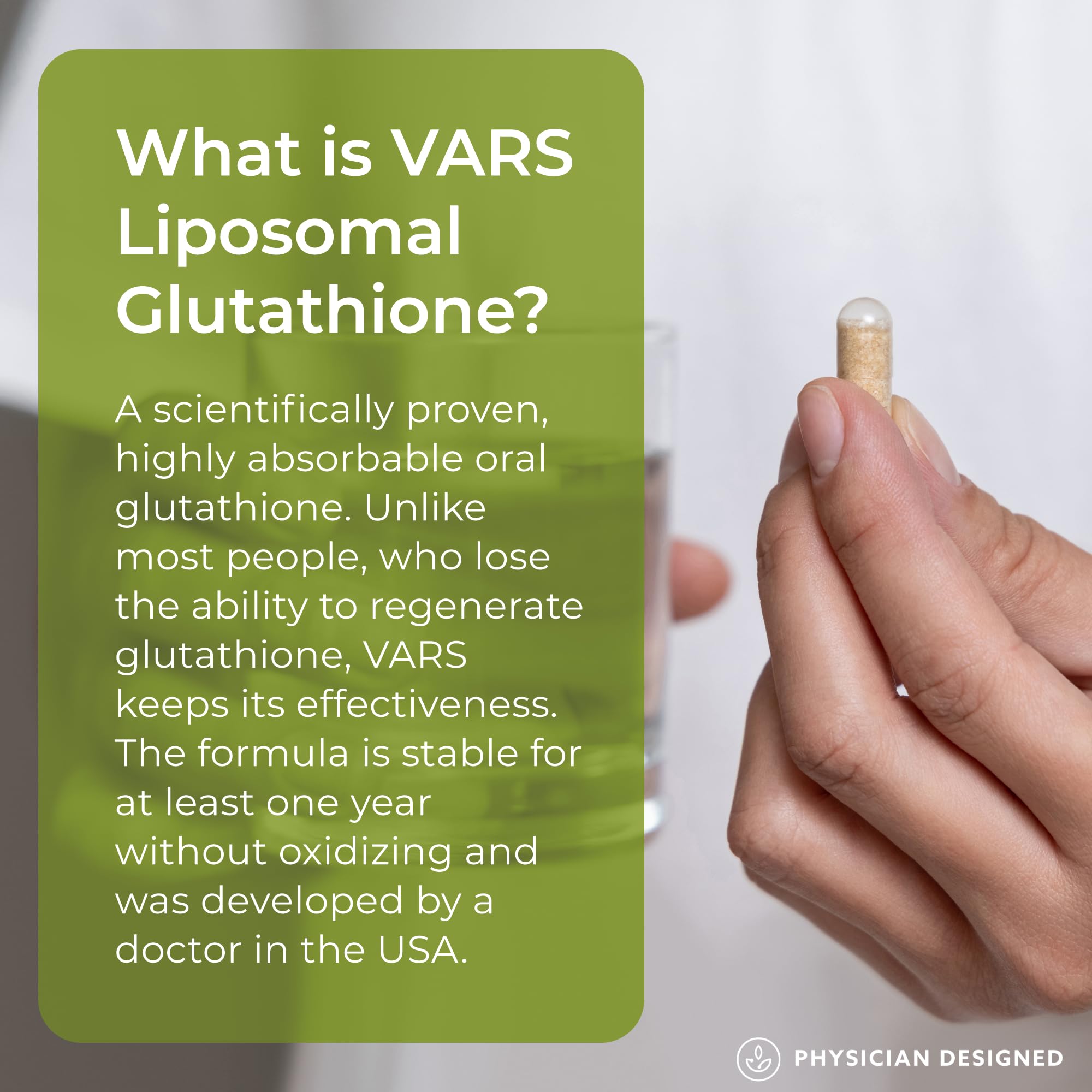 PD VARS bouteille glutathion liposomal, format pratique pour routine quotidienne