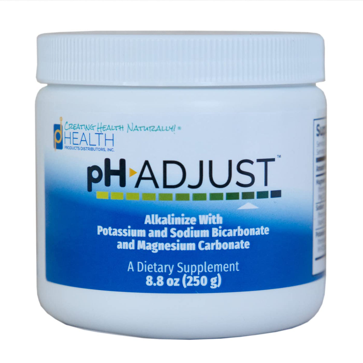 PDI Health – ph Adjust, bouteille et versement, équilibre le pH des boissons.