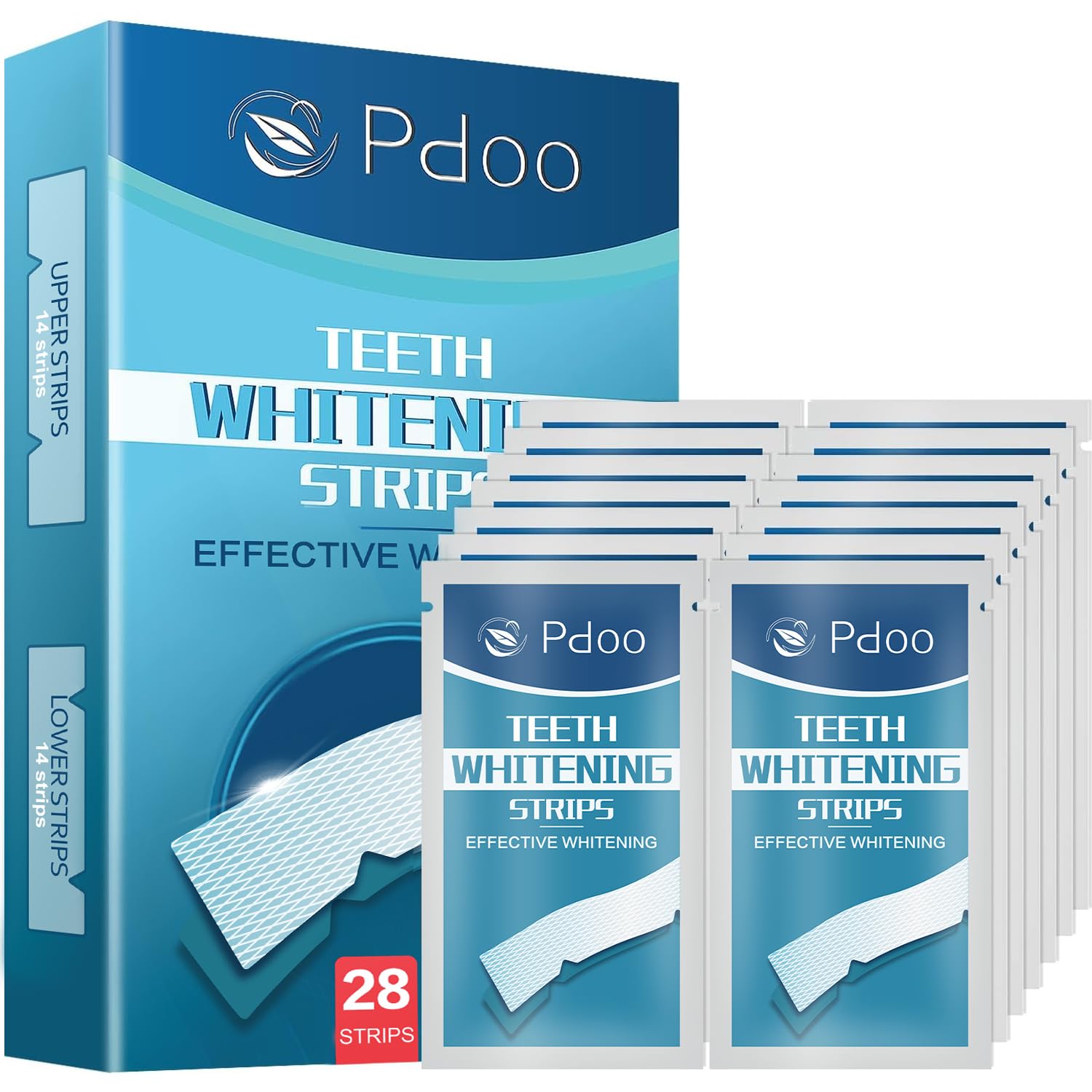 Pdoo bandes-blanchiment-dents adhésives sans-glisse facilitant l’application stable.