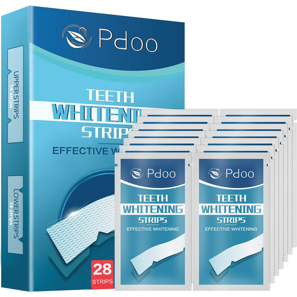 Pdoo bandes-blanchiment-dents adhésives sans-glisse facilitant l’application stable.
