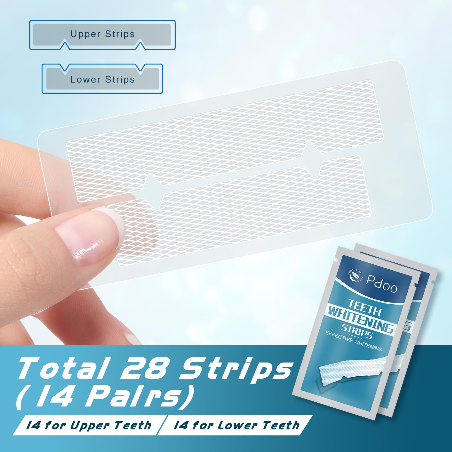 Pdoo bandes-blanchiment-dents utilisation quotidienne sans douleur pour dents sensibles.