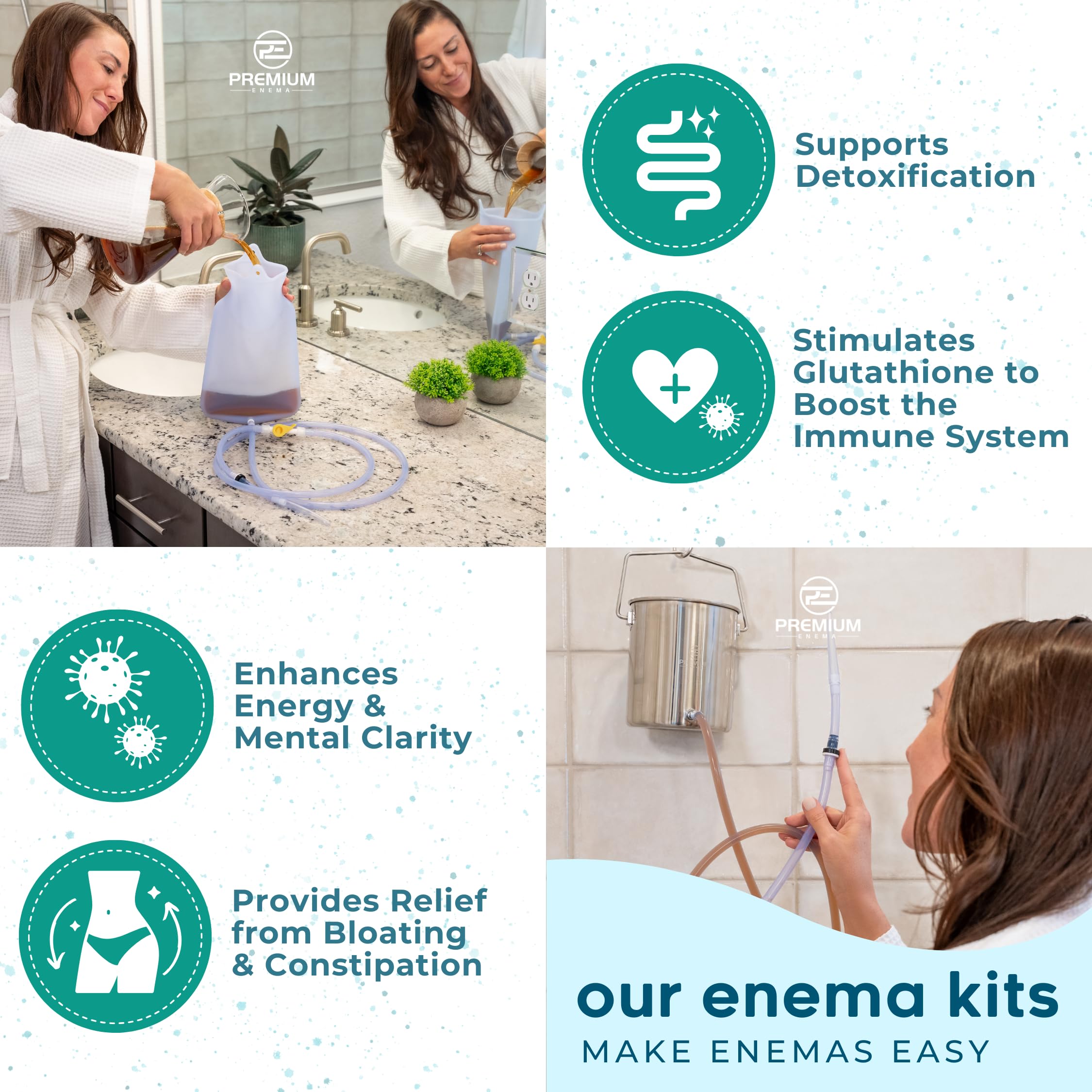 PE Premium Enema Café biologique sac d'un livre, valeur durable pour pratique régulière.