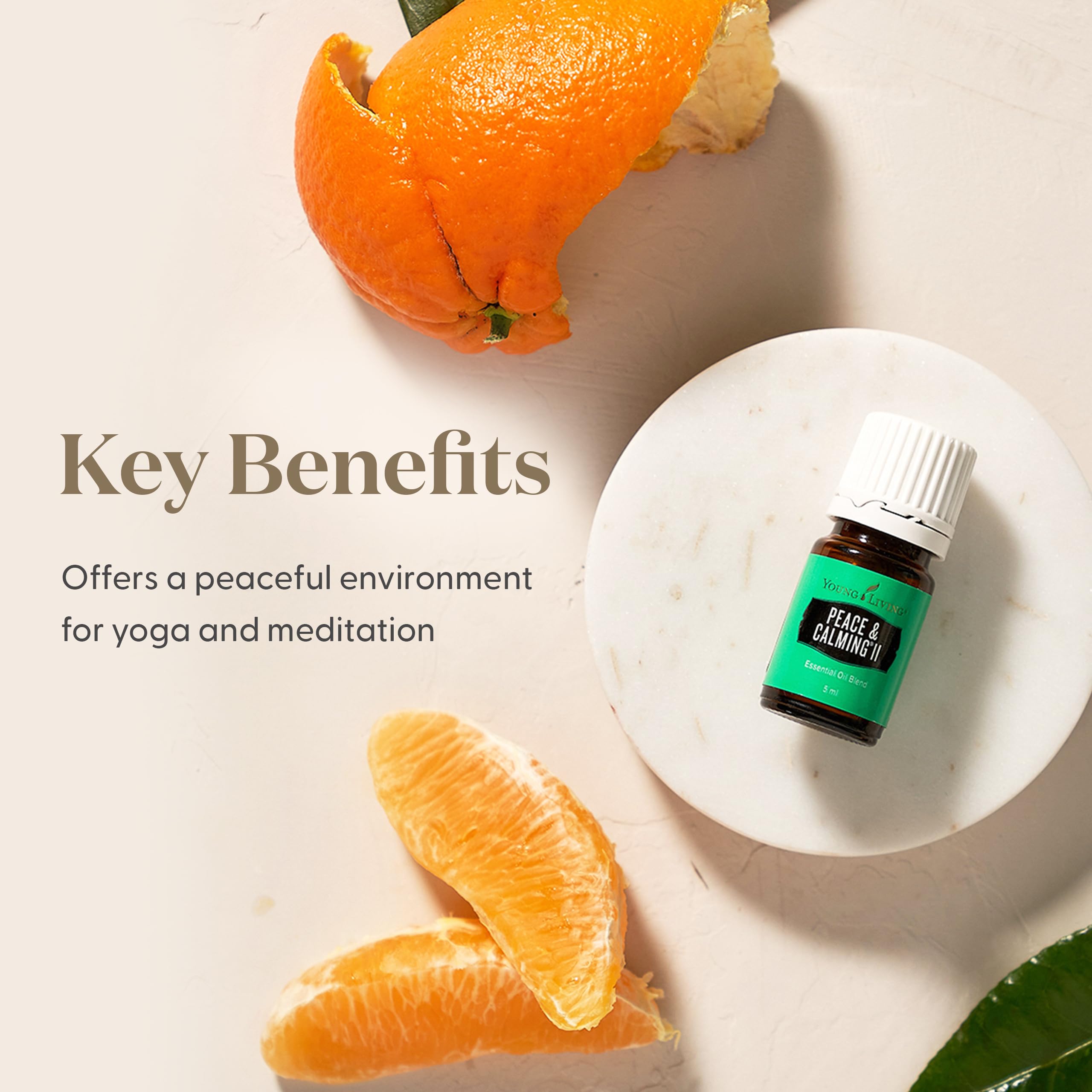 Peace & Calming II, flacon 5 ml accompagne vos rituels de détente nocturne.