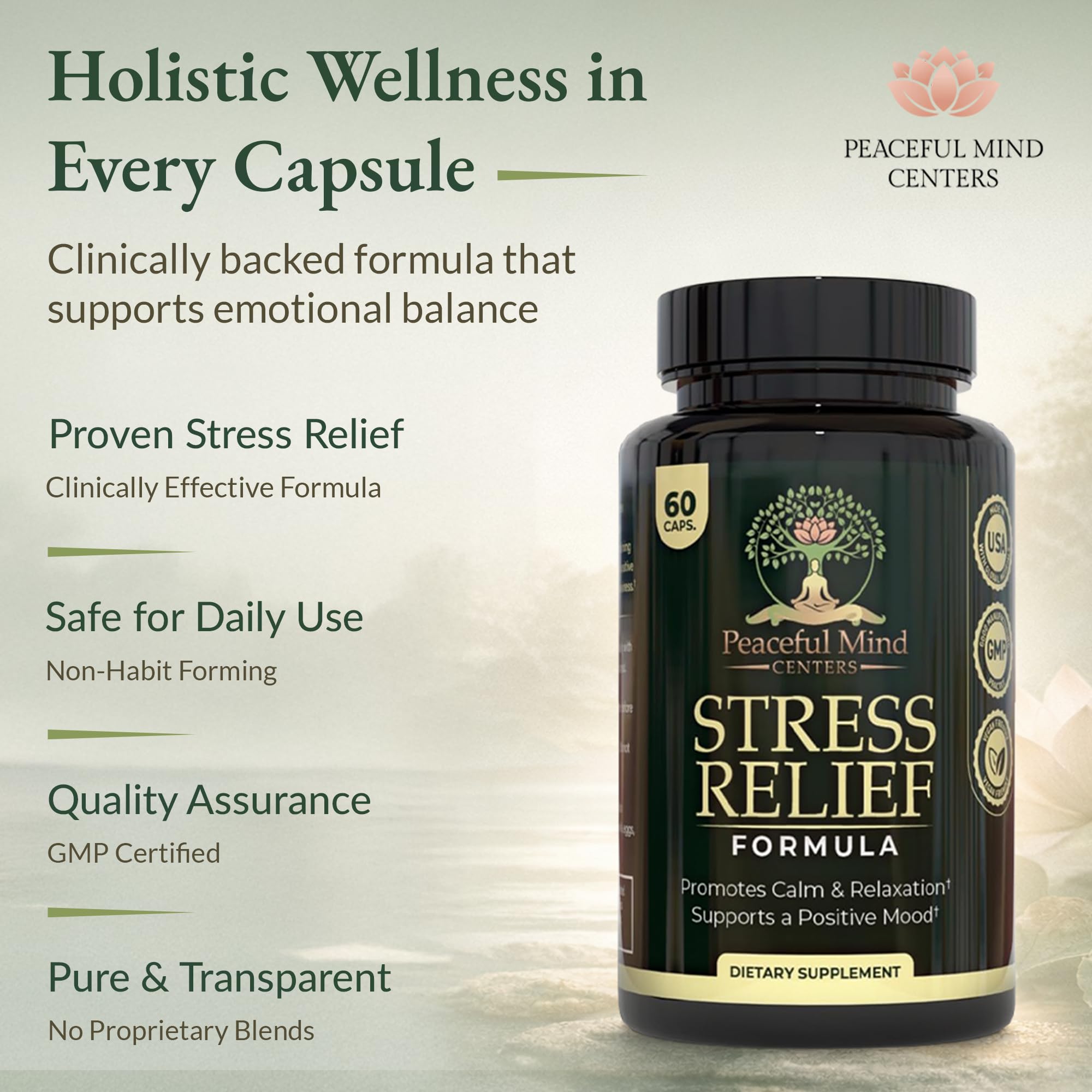 Pack Peaceful Mind Centers d’ashwagandha, soutien pour la concentration.