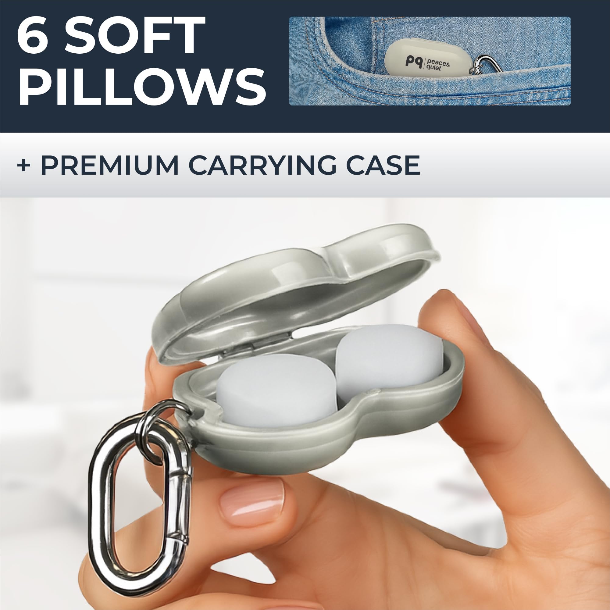 Peace&Quiet bouchons d’oreille en cire pour natation et protection de l’eau.