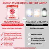 Peach Perfect Créatine glutes et entraînement ciblé, potentiel énergisant.