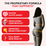 Étiquette Peach Perfect montre BCAA et collagène pour récupération et peau.