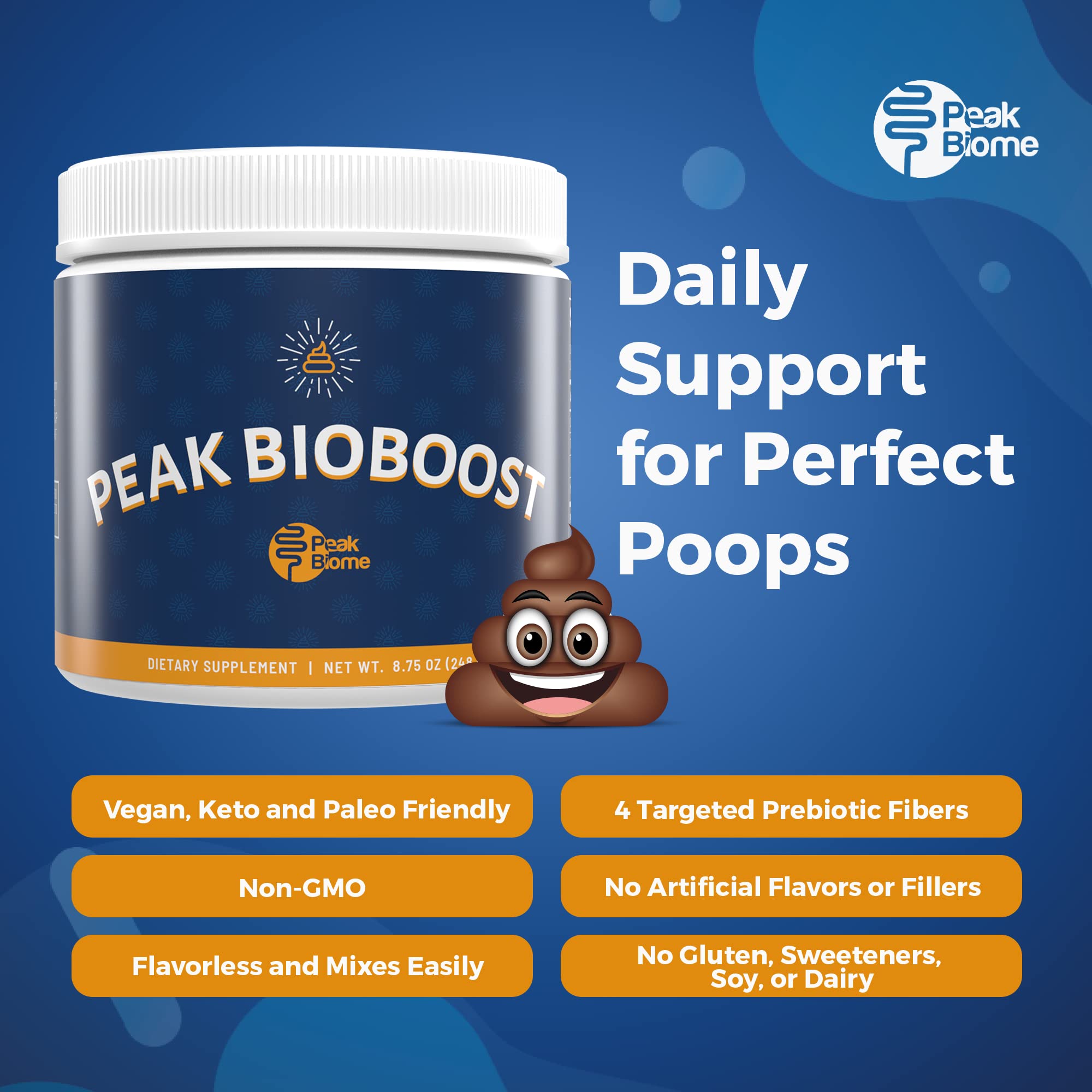 Peak BioBoost: dissolution rapide dans l'eau ou le café sans effort.