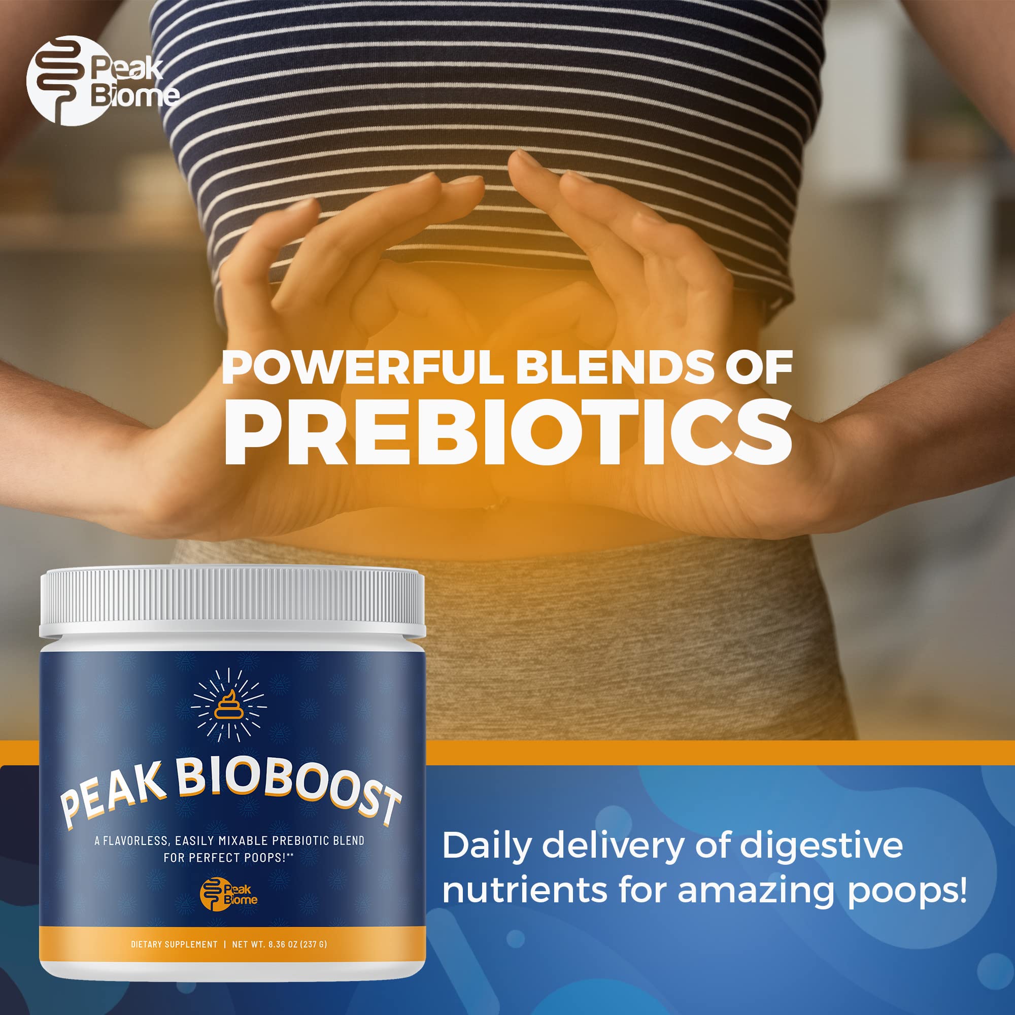 Peak Biome Peak BioBoost – poudre neutre qui se dissout sans goût.