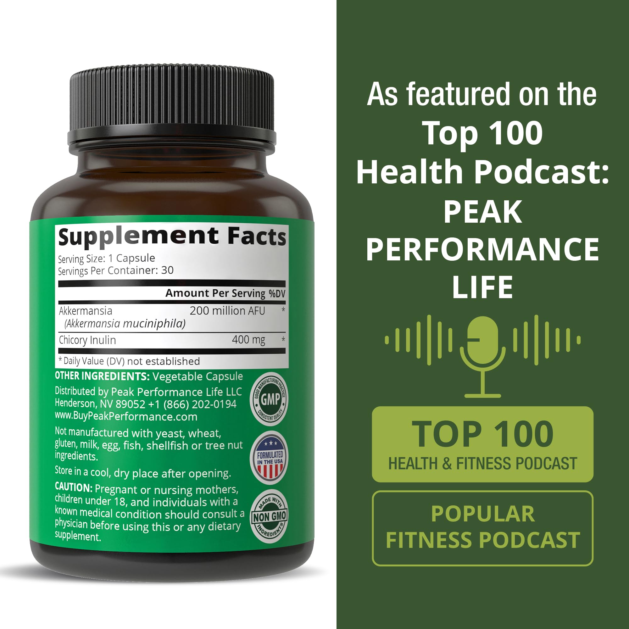 Peak Performance Akkermansia muciniphila – Programme Don pour 1 pour 1 avec Vitamin Angels.
