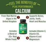 Peak Performance Calcium Algue Rouge – capsules véganes, prise pratique au quotidien.