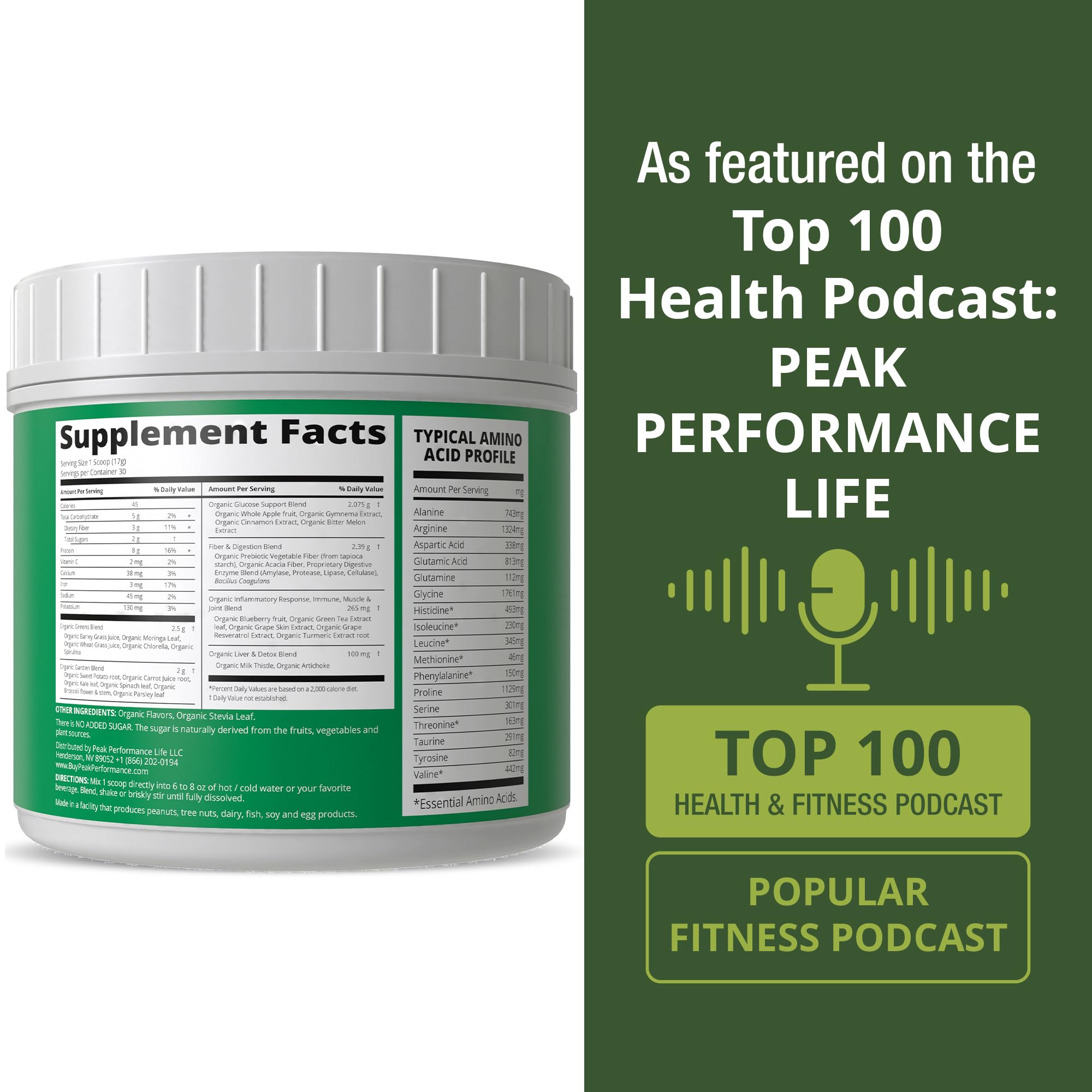 Cuillère doseuse Peak Performance prête à être ajoutée au smoothie