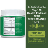 Peak Performance poudre nitrique acacia-fibre: formulation légère et digestive.