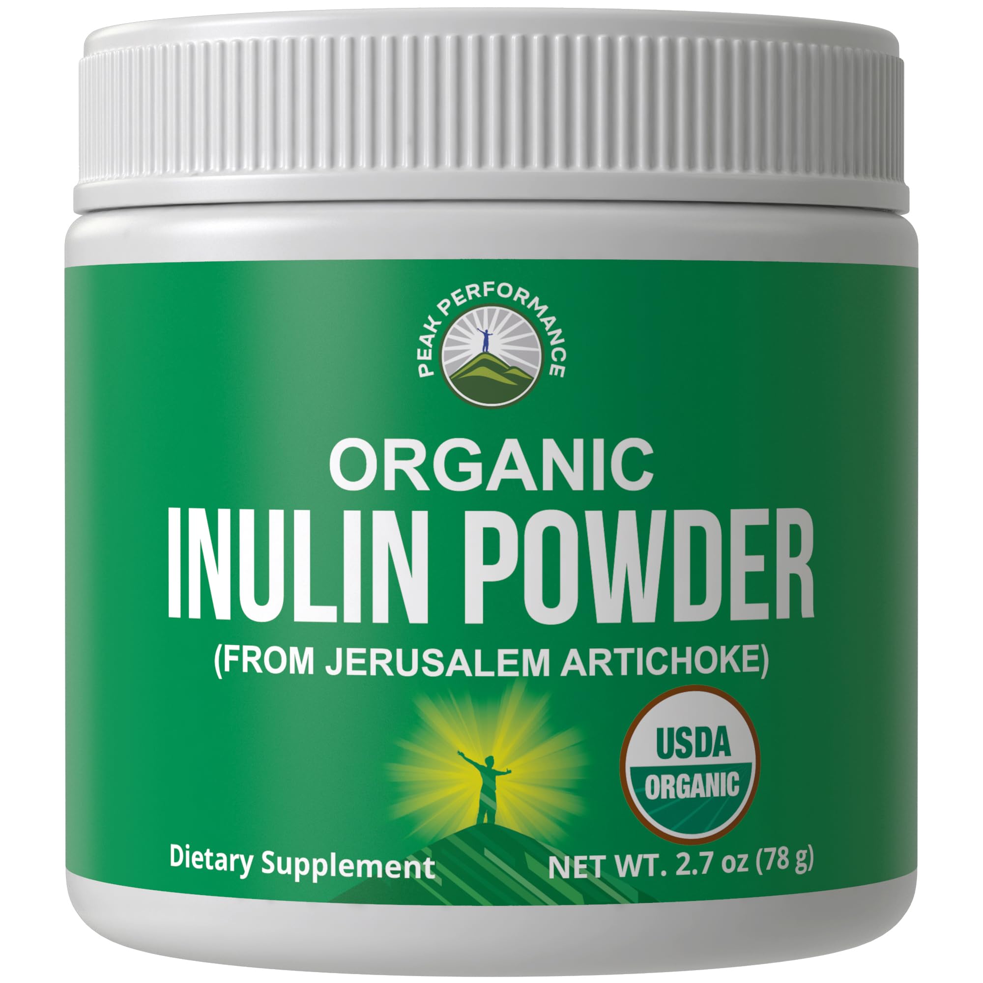 Peak Performance Topinambour Poudre Inuline, fibre prébiotique naturelle pour le soutien digestif.