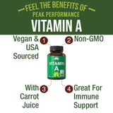 Peak Performance Vitamine A – Capsules 5000 UI: forme vegan pratique et sûre.