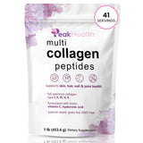 Peakhealth Multi Collagène Poudre 1 livre, bouteille pratique favorisant un soutien potentiel peau et articulation.