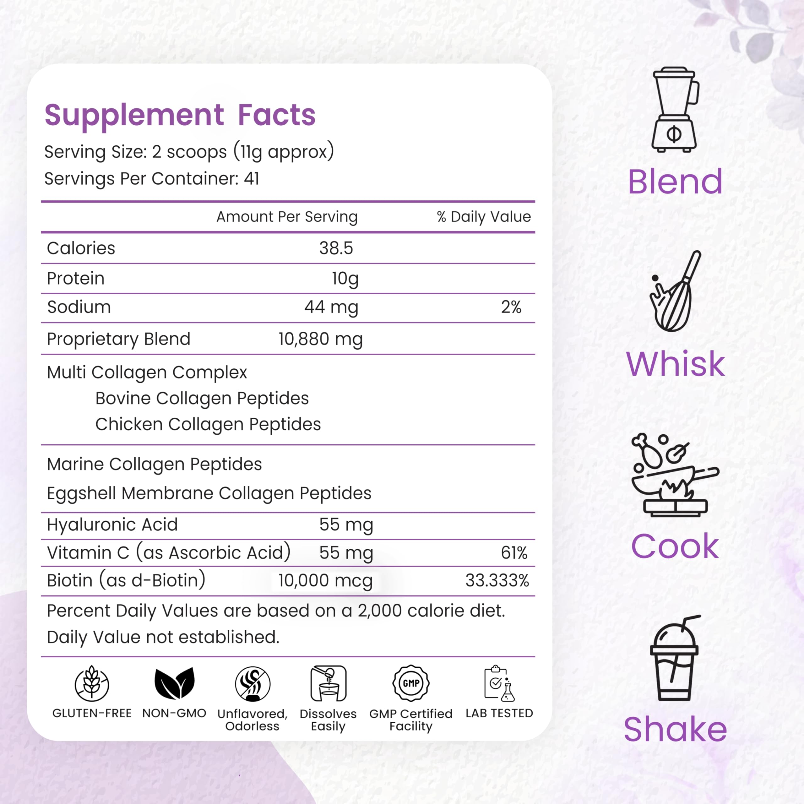 Peakhealth Poudre Collagène Multi – dosage simple pour utilisation quotidienne dans boissons.