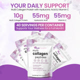 Peakhealth Poudre Collagène Multi avec hyaluronique et vitamine C pour hydratation et élasticité cutanée.