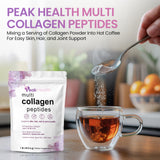 Peakhealth Poudre Collagène Multi – ingrédients variés pour soutien peau, cheveux et articulations.