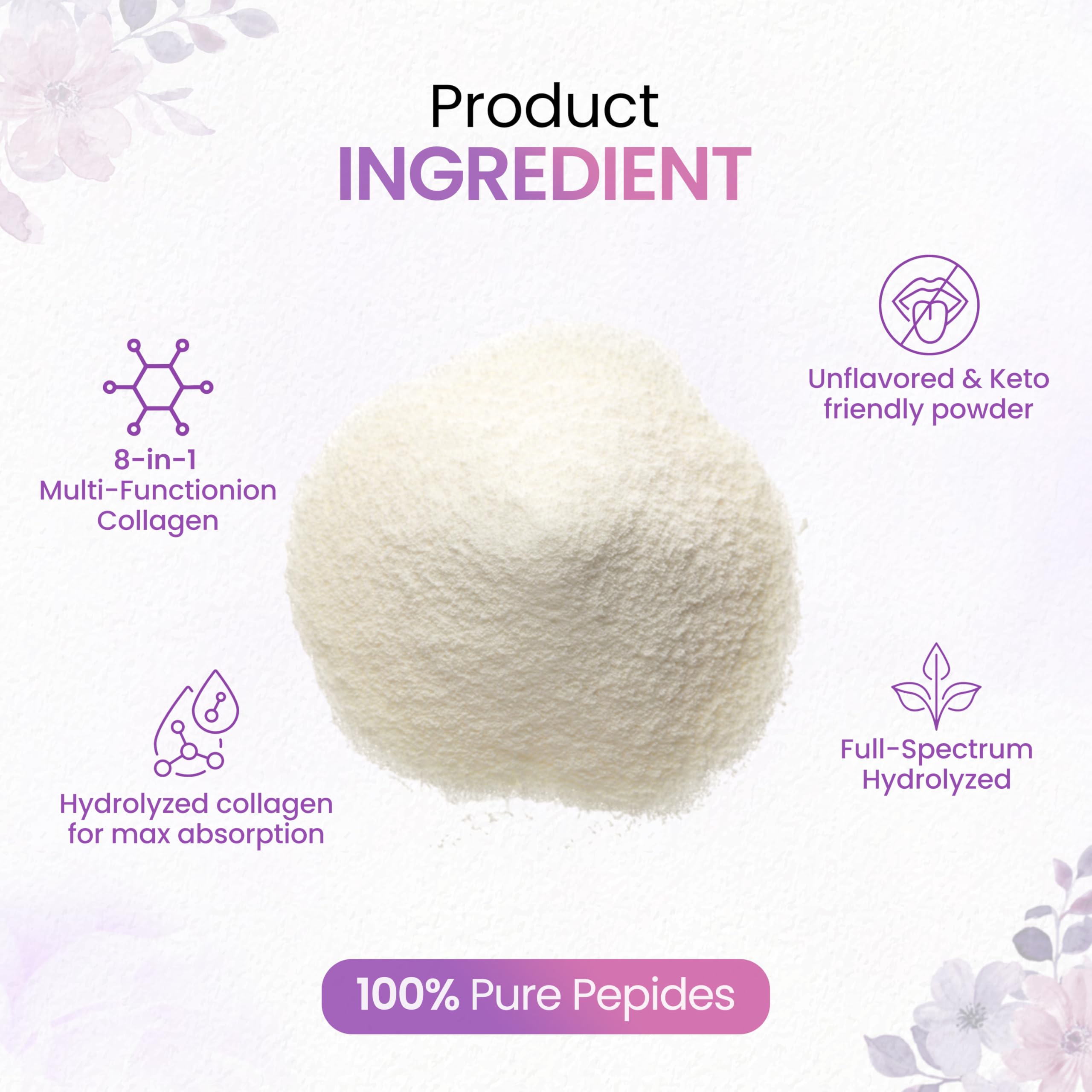 Peakhealth Poudre Collagène Multi sans goût se mélange facilement dans vos boissons quotidiennes.