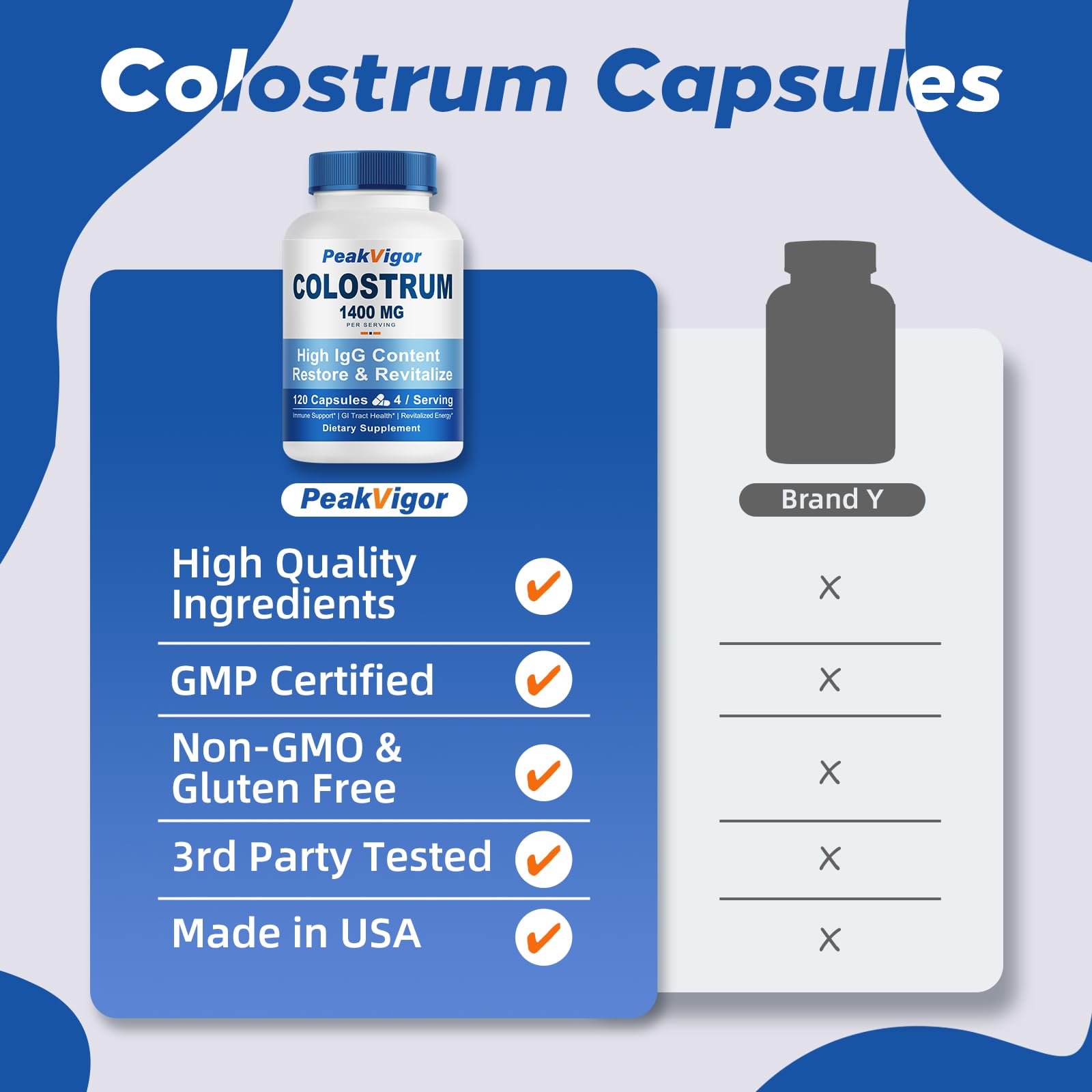 PeakVigor Colostrum bovin bio – ingrédients naturels et biocompatibles