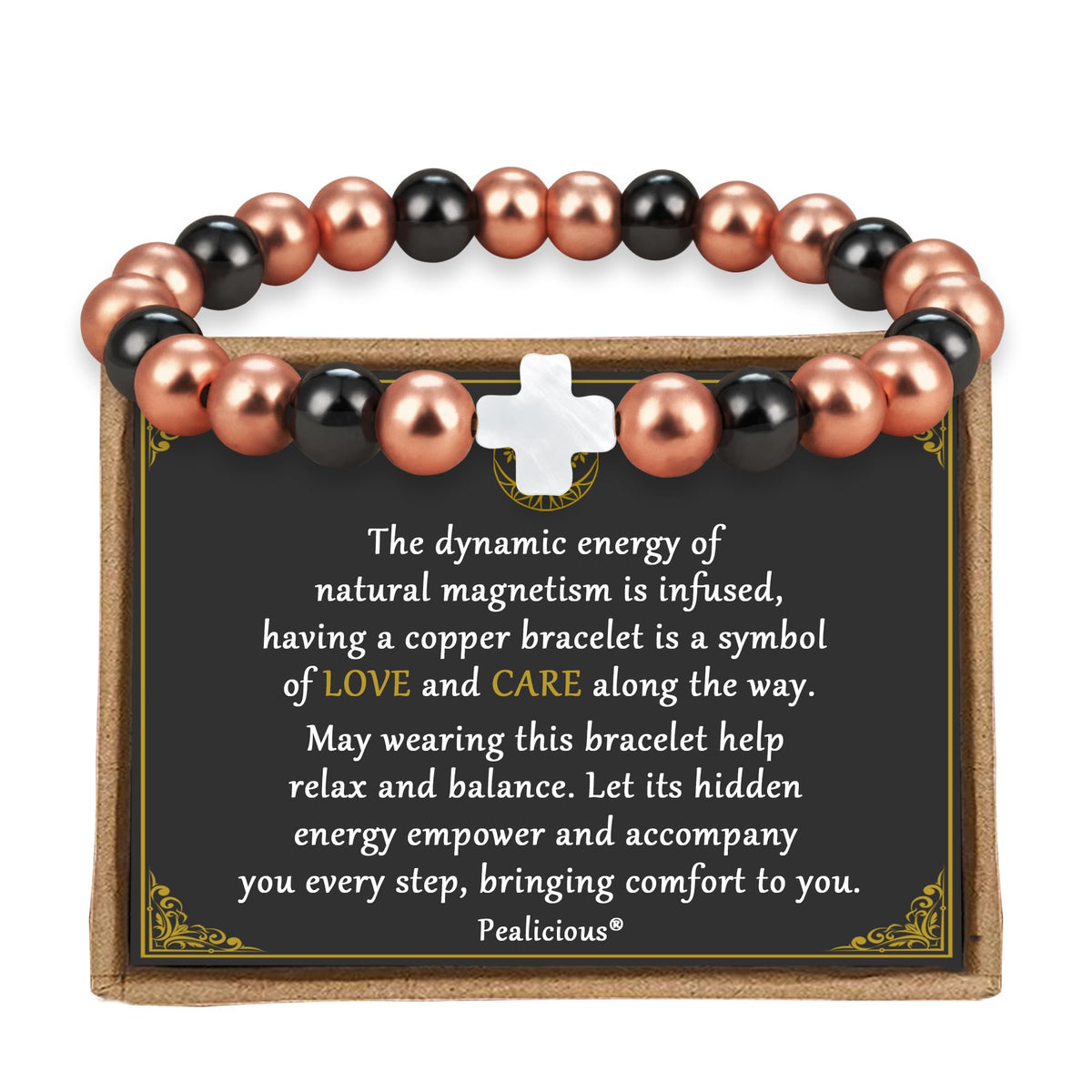 PEALICIOUS bracelet cuivre croix magnétique – élégant et confortable au quotidien.