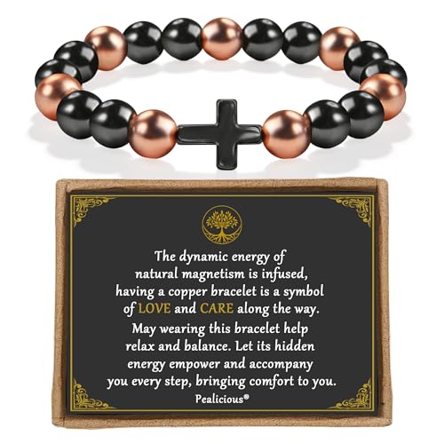 PEALICIOUS bracelet cuivre magnétique croix pour homme, allure masculine et confort quotidien